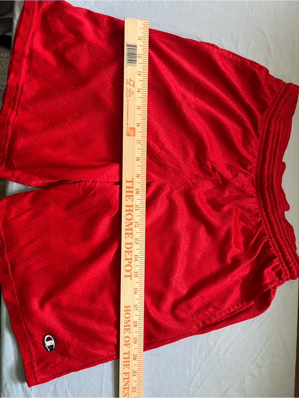 Champion Red Mesh Athletic Shorts with Drawstring